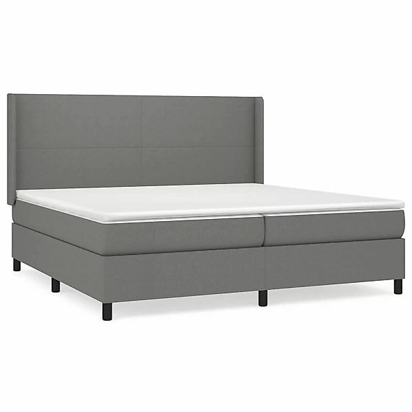Vidaxl Boxspringbett Mit Matratze Dunkelgrau 200x200 Cm Stoff günstig online kaufen