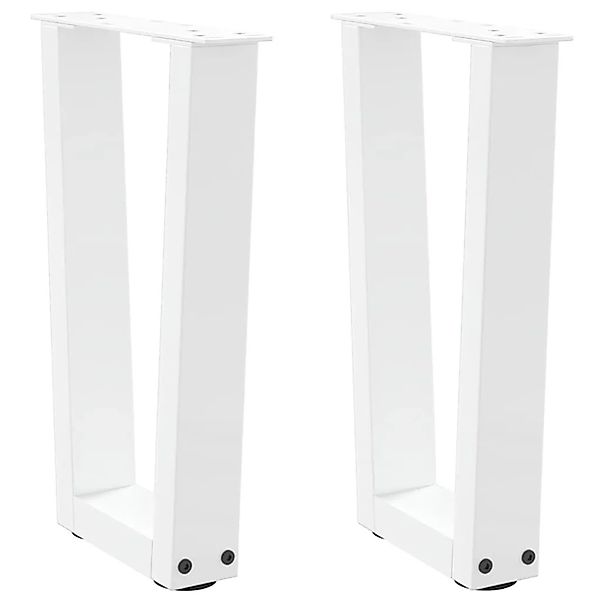 vidaXL Couchtischbeine V-Form 2 Stk Weiß 28x42-43,3 cm Stahl 4012621 günstig online kaufen
