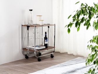 WENKO Servierwagen "Modell Dinett Deluxe" Küchenwagen mit 2 Ablagen und Kor günstig online kaufen