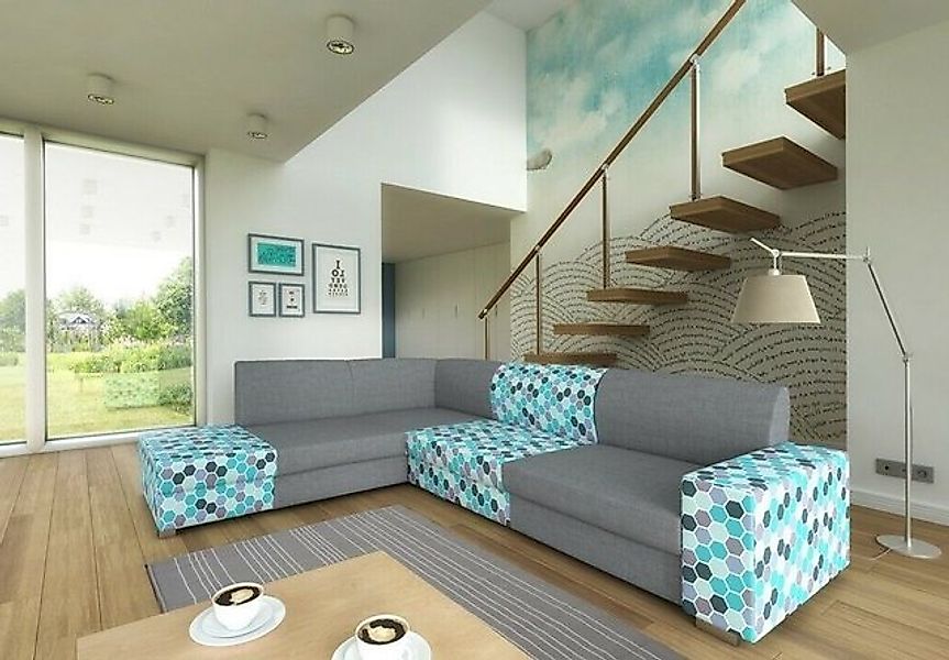 JVmoebel Ecksofa Schlafsofa Eck Sofa Couch Bettfunktion Polster Garnitur, M günstig online kaufen