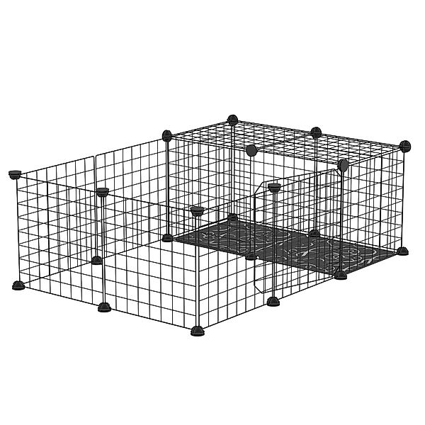 PawHut Kleintiergehege für Kaninchen, Meerschweinchen und Nager, modulares günstig online kaufen