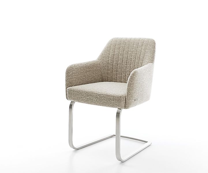 Freischwinger Greg-Flex Webstoff Soft Beige Freischwinger flach Edelstahl T günstig online kaufen