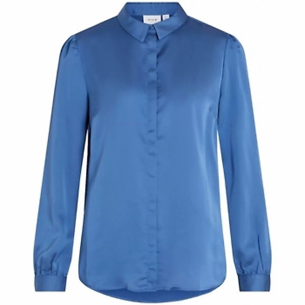 Vila  Blusen Camisa Ellette Satin L/S - Federal Blue günstig online kaufen