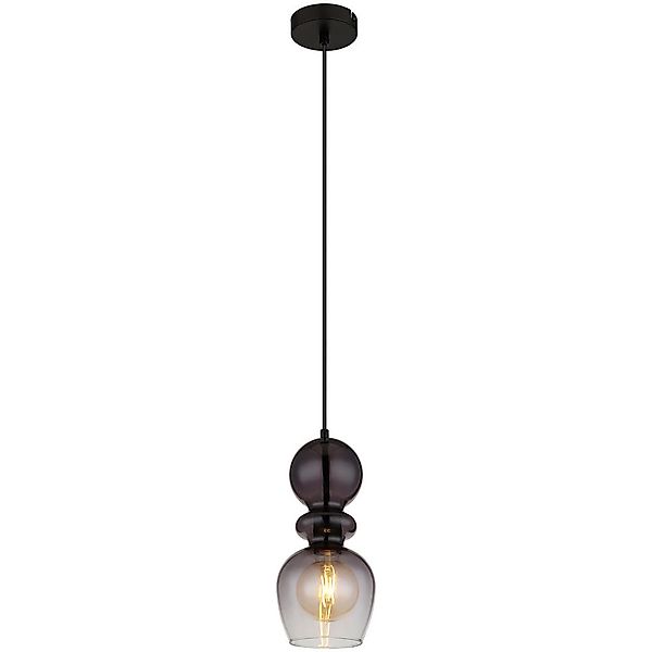 GLOBO Pendelleuchte CLARITY 15174H Rauch schwarz Metall H/D: ca. 150x15 cm günstig online kaufen