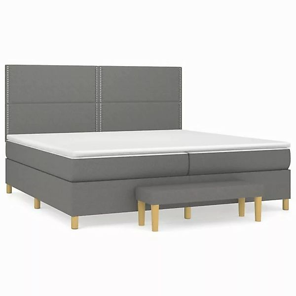 furnicato Bett Boxspringbett mit Matratze Dunkelgrau 200x200 cm Stoff (1-tl günstig online kaufen