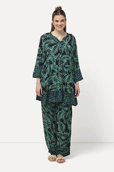 Ulla Popken Longbluse Longbluse Palmen A-Linie günstig online kaufen