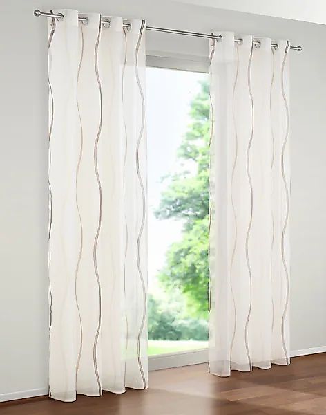 my home Gardine »Dimona«, (2 St.), 2-er Set, transparent, Voile, Polyester, günstig online kaufen