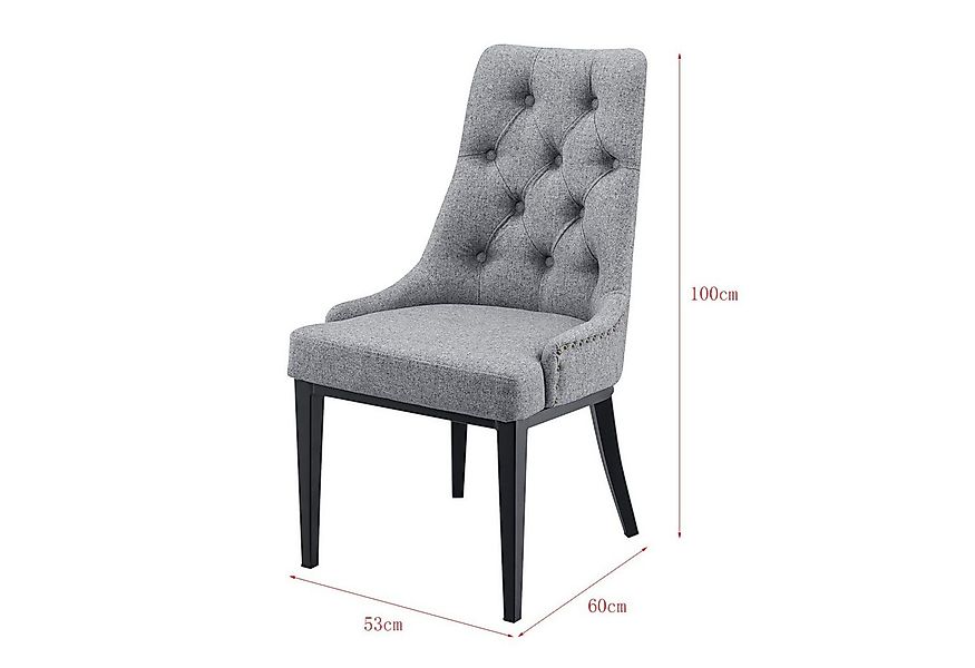 en.casa Esszimmerstuhl, Esszimmerstuhl »Chester« Hellgrau günstig online kaufen