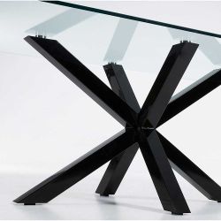 Esszimmertisch aus Glas Stahl Schwarz günstig online kaufen