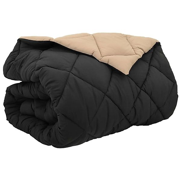 vidaXL Winterbettdecke Schwarz und Taupe 200 x 200 cm Mikrofaser 42025731 günstig online kaufen
