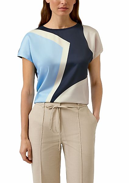 s.Oliver BLACK LABEL Rundhalsshirt mit grafischem Muster günstig online kaufen