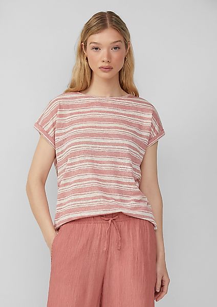 QS Kurzarmshirt Ringelshirt aus Viskosemix günstig online kaufen