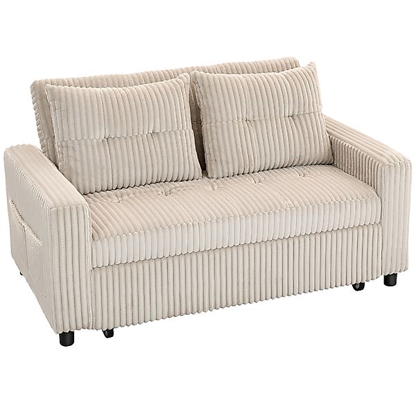 HOMCOM Schlafsofa, 2-Sitzer Sofa 157 x 190 cm mit Schlaffunktion, Verstellb günstig online kaufen