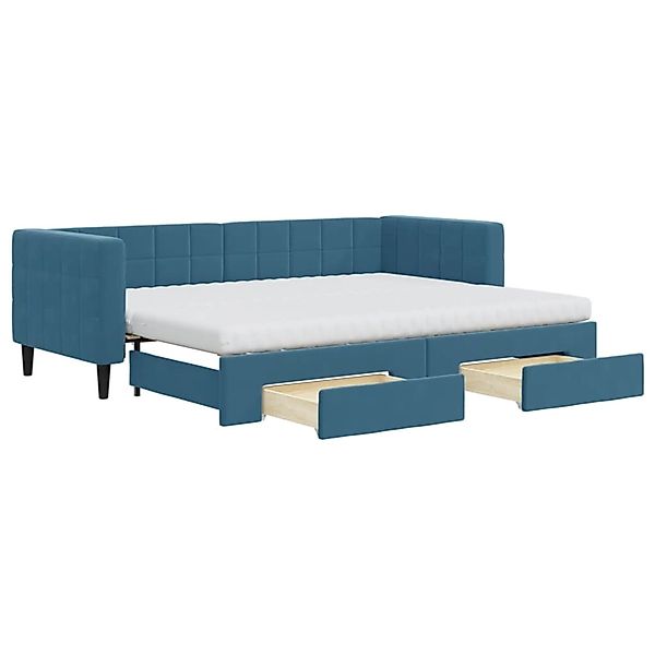vidaXL Tagesbett Ausziehbar mit Schubladen Blau 80x200 cm Samt1897444 günstig online kaufen