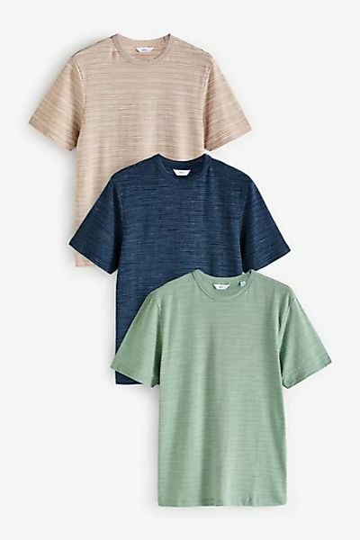 Next T-Shirt 3er-Pack Melierte T-Shirts mit Hirsch-Motiv (3-tlg) günstig online kaufen