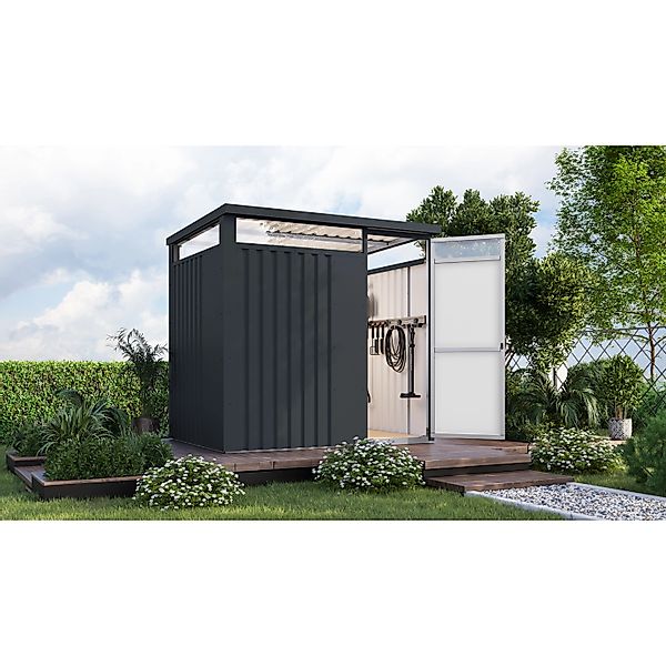 Karibu Gartenhaus Amato 1,5 Anthrazit 218 x 225 x 165 cm günstig online kaufen