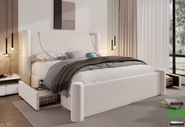 LVHOM Polsterbett 140x200cm/160x200cm Bettgestell, Doppelbett/Straumbett/Fu günstig online kaufen