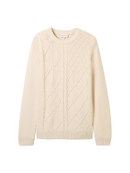 TOM TAILOR Rundhalspullover mit Zopfmuster günstig online kaufen