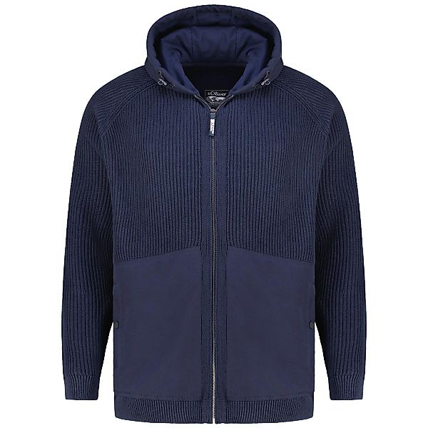 s.Oliver Strickjacke im Material-Mix Farbe blau Größe: 3XL günstig online kaufen