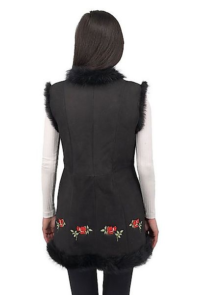 Hollert Fellweste Lammfellweste Blum Schwarz/Rot günstig online kaufen