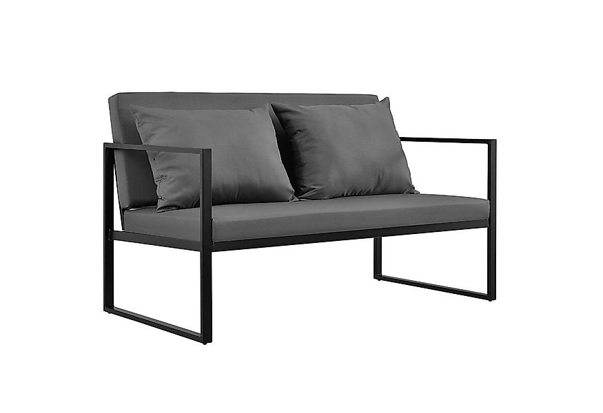 casa.pro Gartenlounge-Set, »Lerum« Gartenbank Sitzbank mit Kissen schwarz günstig online kaufen