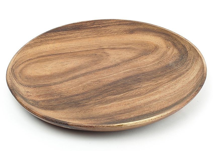 Levandeo® Dekoschale, Holzteller Akazie rund 15cm Holz-Schale Obstteller De günstig online kaufen