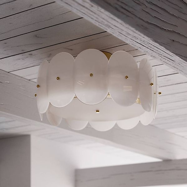 By Rydens Deckenleuchte Omlott, messing/weiß, Ø 53 cm günstig online kaufen