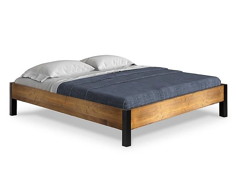 Moebel-Eins Massivholzbett, CURBY Bett Metallfuß, ohne Kopfteil, Material M günstig online kaufen