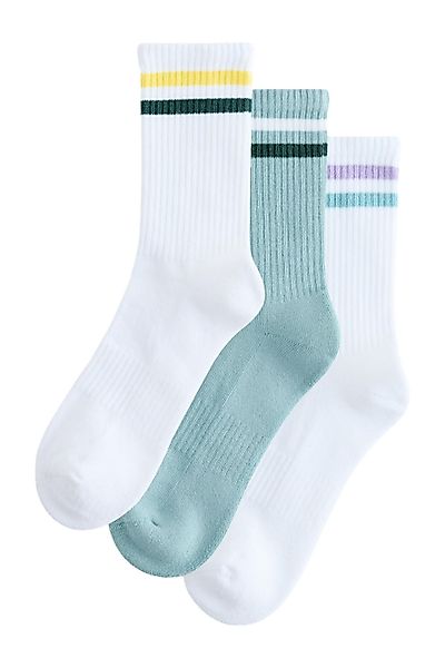 Next Kurzsocken Gerippte Sportsocken, Fußgewölbestütze, 3er-Pack günstig online kaufen