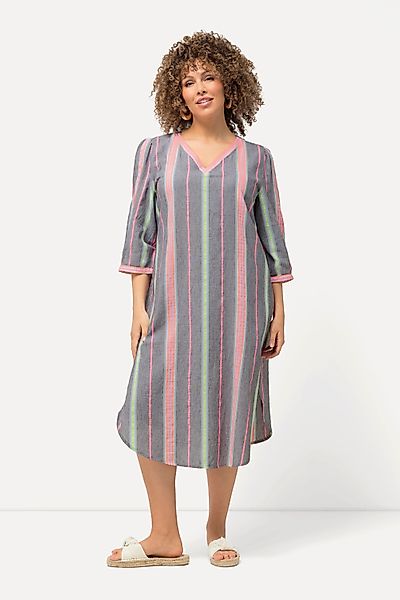 Ulla Popken Midikleid Kaftan Musterstreifen Oversized günstig online kaufen