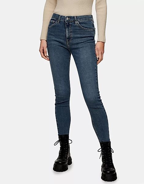 Topshop – Jamie – Eng geschnittene Jeans in schmutzigem Blau günstig online kaufen