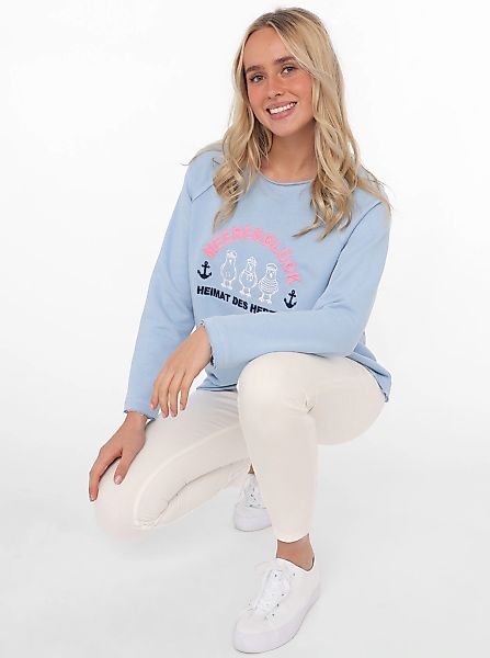Zwillingsherz Sweatshirt ""Meeresglück"", mit verspieltem Ankerdetail günstig online kaufen