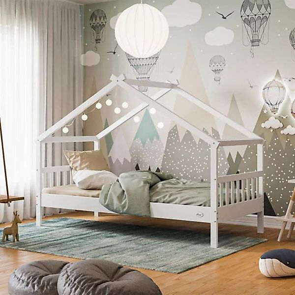 Alcube Hausbett HELIA, 160x80 in weiß I stabiles Kinderbett, mit Rolllatten günstig online kaufen