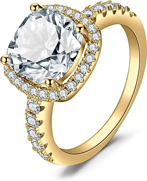 Jumpeak Diamantring 3 CT Kissenschliff Halo günstig online kaufen