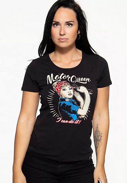 QueenKerosin Kurzarmshirt Motor Queen I can do it Basic T-Shirt günstig online kaufen