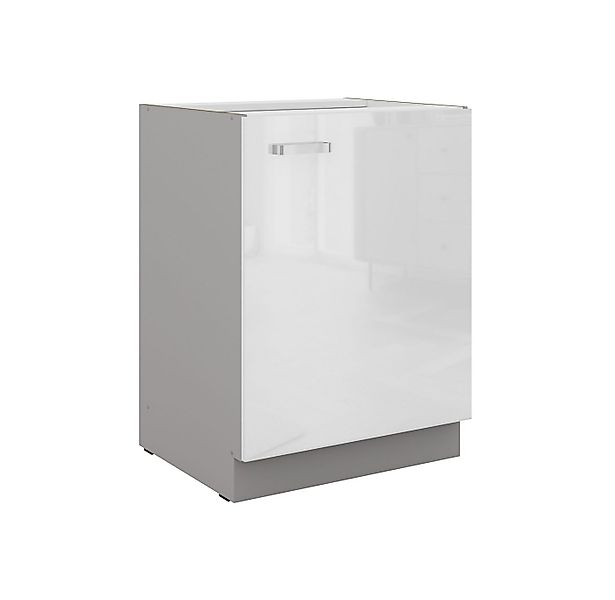 Küchen-Preisbombe Unterschrank 60 cm Küche Bianca Weiß Hochglanz + Grau Küc günstig online kaufen