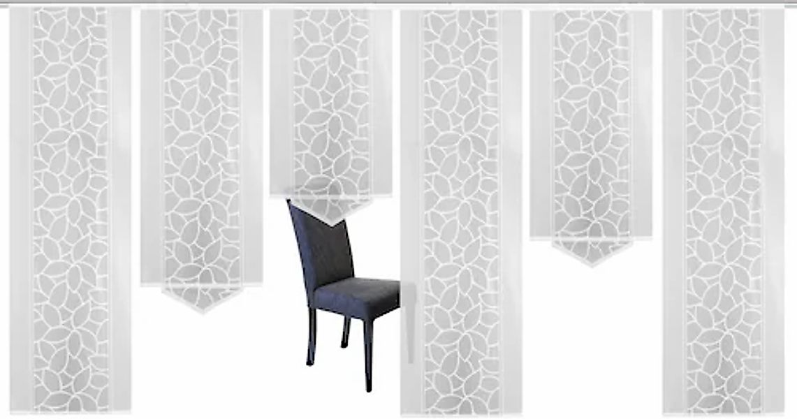 HOME WOHNIDEEN Schiebegardine »JENNA«, (6 St.), Schiebevorhang Jacquard Set günstig online kaufen