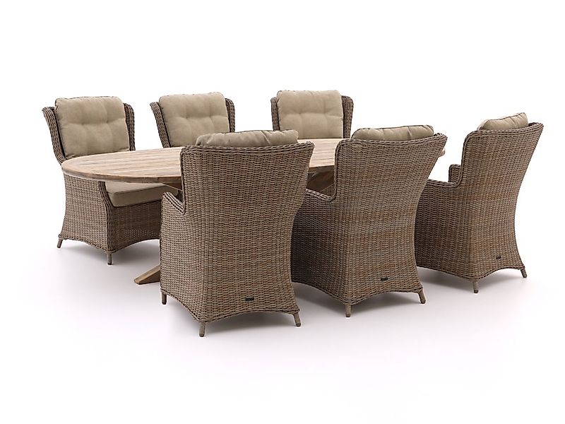 Intenso Milano/ROUGH-Y Ellips 280 cm Dining-Lounge Gartenmöbel-Set 7-teilig günstig online kaufen