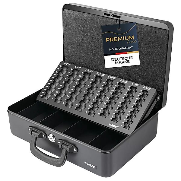 HMF 22037-02 Geldkassette Münzzählbrett 2 Tragegriffen 36 x 25 x 11 cm Schw günstig online kaufen