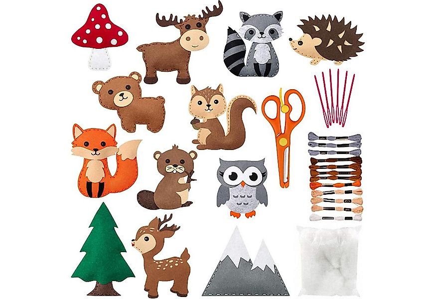 STILVORA Kreativset 12er-set Bastelset Kinder,Lernspielzeug Filz,DIY-Tier N günstig online kaufen