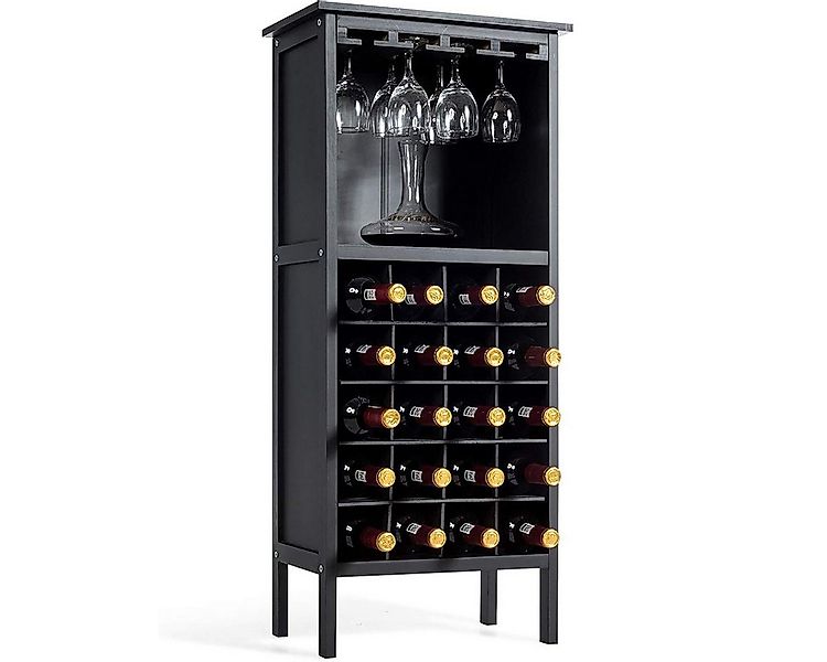 COSTWAY Weinregal, stehend, Weinschrank Holz, für 20 Flaschen, 42x24,5x96cm günstig online kaufen