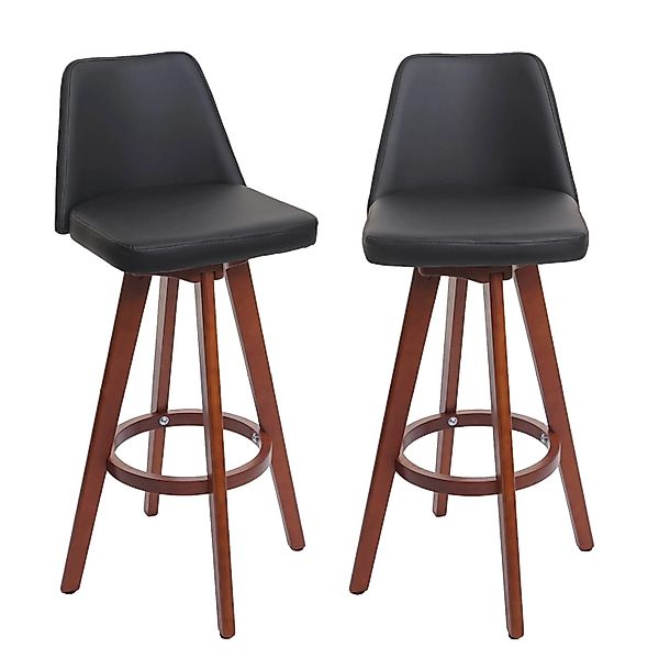PROREGAL 2er-Set Barhocker Drehbar Mit Lehne Sitzhöhe 72cm Holz Kunstleder günstig online kaufen