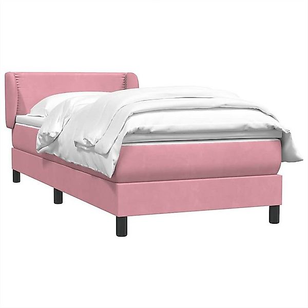 vidaXL Bett Boxspringbett mit Matratze Rosa 80x220 cm Samt günstig online kaufen