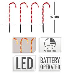 ToCi LED-Lichterkette Gartenstecker LED Zuckerstangen Weihnachts günstig online kaufen