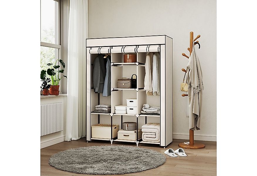 HOMCOM Stoffschrank Kleiderschrank mit Kleiderstangen, 8 Ebenen (Faltschran günstig online kaufen