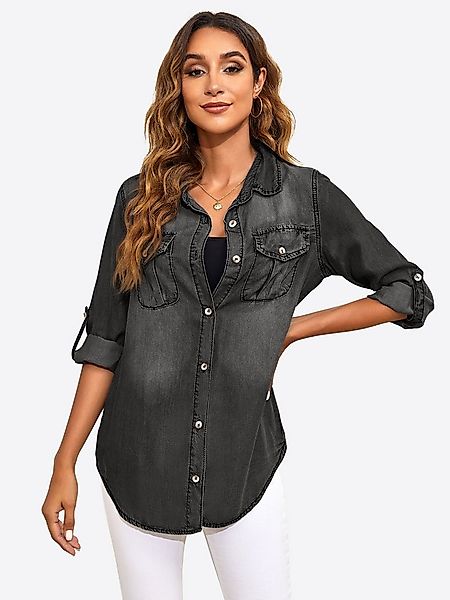 Imily Bela Blusenshirt Damen Lässige Button-Down-Hemdbluse (Packung, 1-tlg. günstig online kaufen