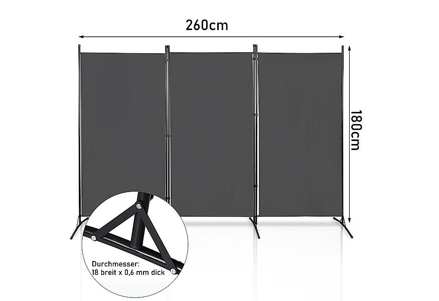 Clanmacy Paravent Trennwand Sichtschutz Raumteiler Outdoor Terrasse günstig online kaufen