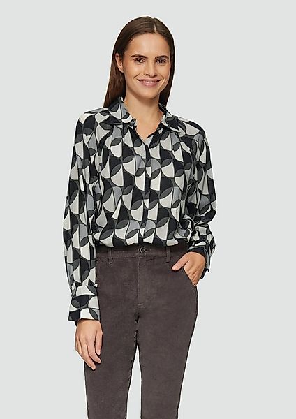 s.Oliver Langarmbluse Bluse Bluse im Relaxed Fit und Raffung am Kragen günstig online kaufen