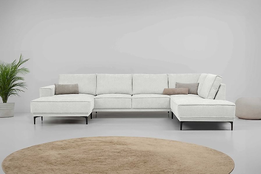 Places of Style Wohnlandschaft "XXL Sofa Oland, Struktur, Flachgewebe, Luxu günstig online kaufen