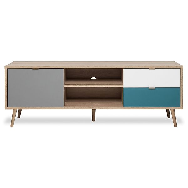 Furn.Design TV-Lowboard Scandi Eiche Sonoma 150 cm 2 Schubkästen 1 Tür Colo günstig online kaufen